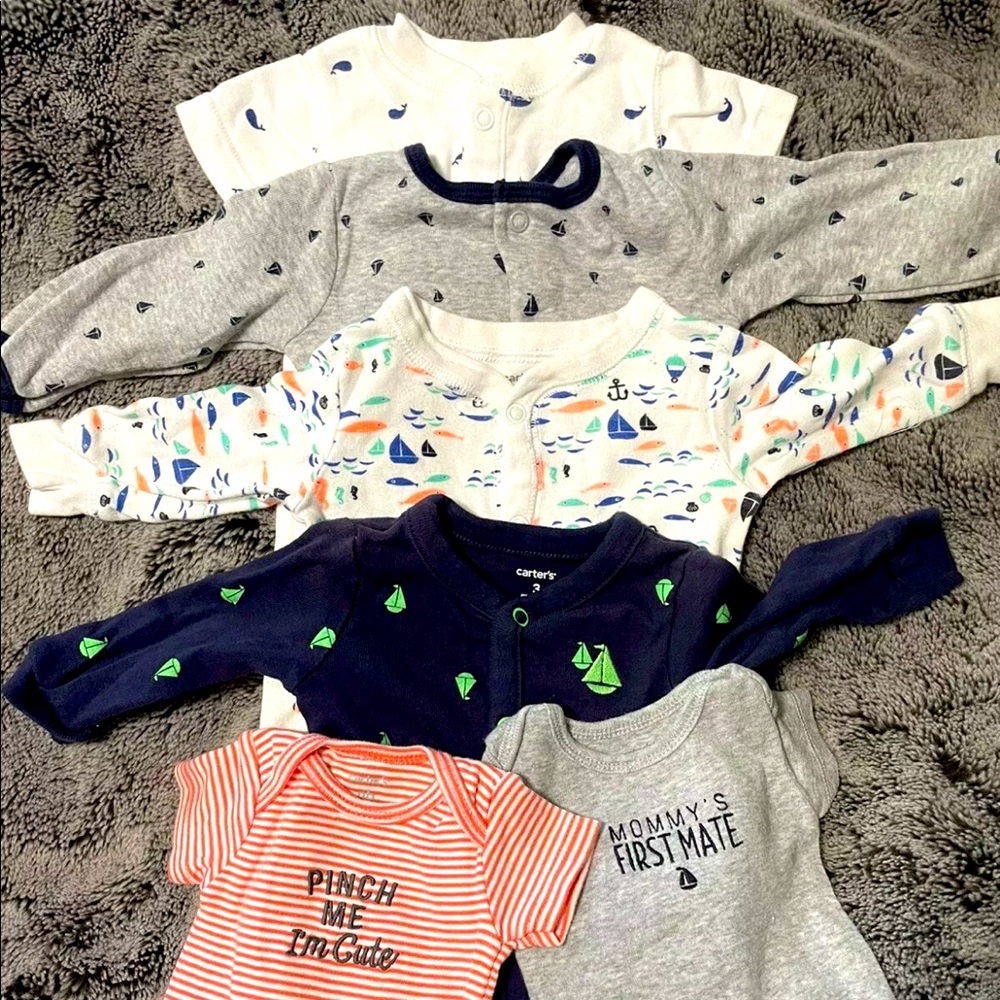 Baby Clothes NB - 3 Months Nautical/Sea Life Lot